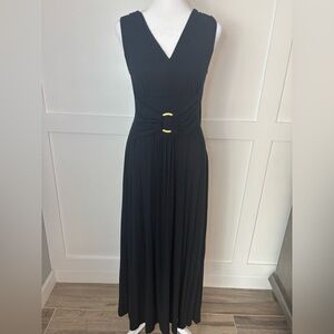 Liz Lange Black Maxi Dress with Gold Accent size small